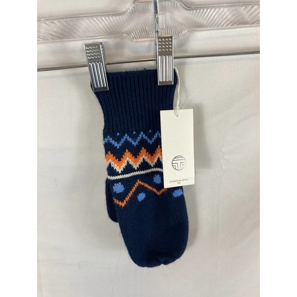 Tory Burch Single Left Hand Replacemnet Navy Fair Isle Merino Mitten M/L